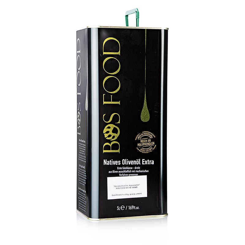 Natives Olivenöl Extra "BOS FOOD Agouroeleo", ungefiltert, Griechenland, Lakudia, 5 l