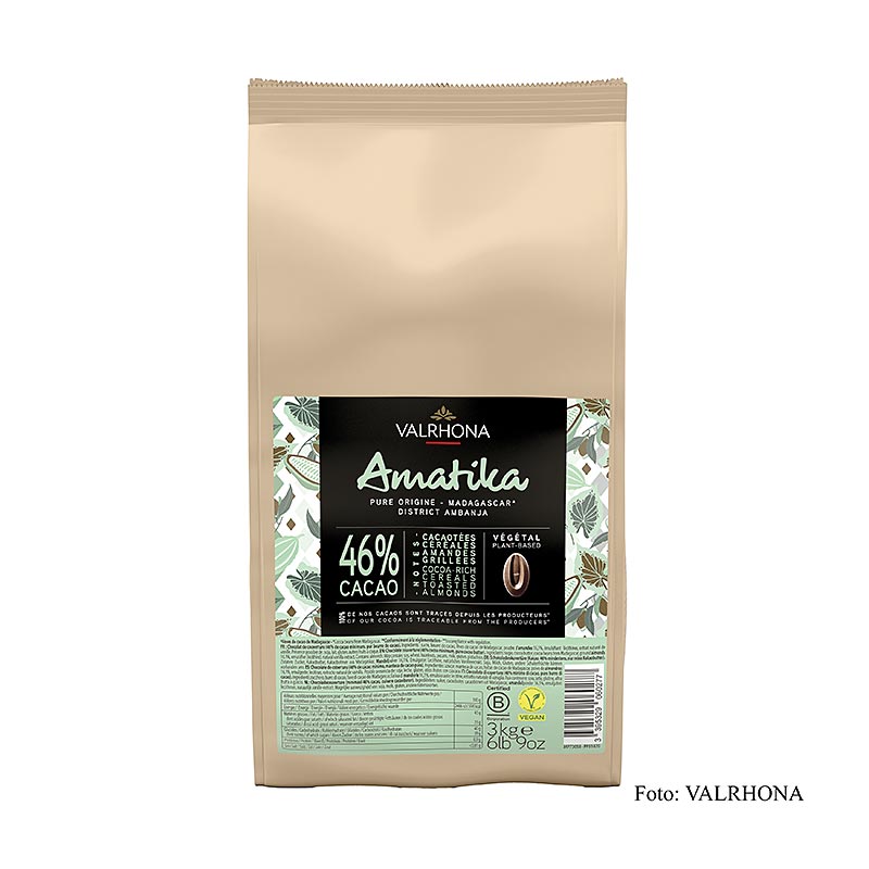 Valrhona AMATIKA, copertura fondente vegana, 46% di cacao (51470), 3 kg