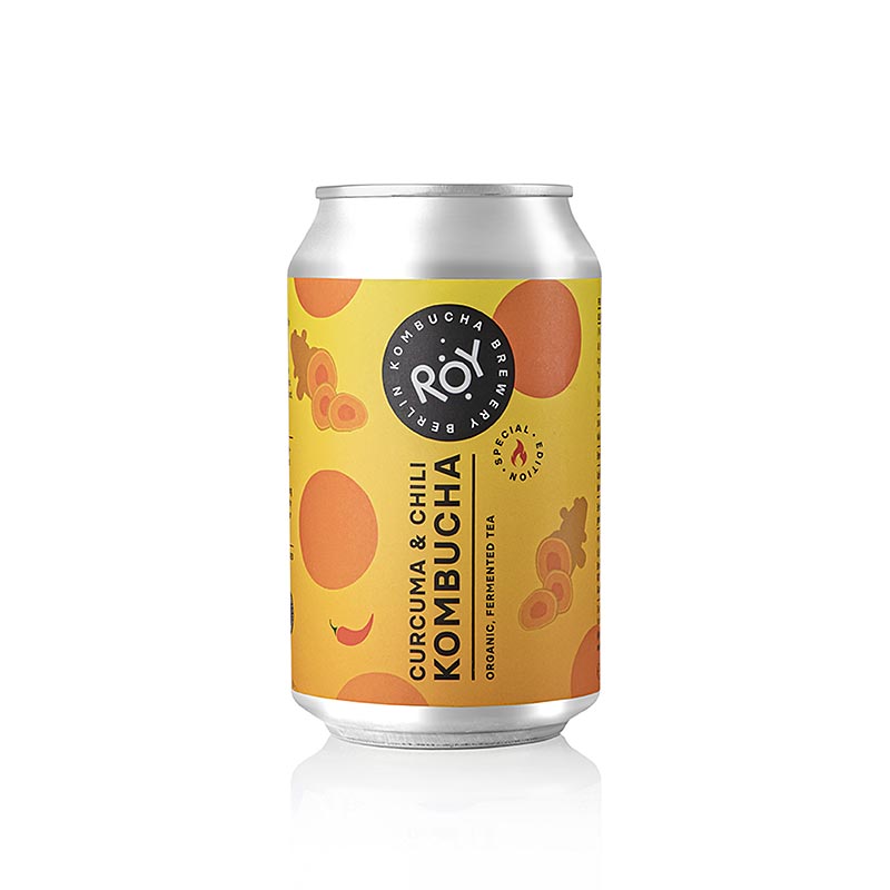 ROY Kombucha au curcuma et au piment, Kombucha , BIO, 330 ml