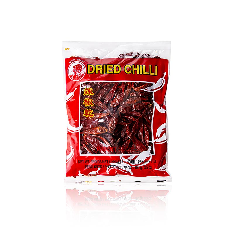Chili Schoten, rot, getrocknet, ganz, COCK, 100 g