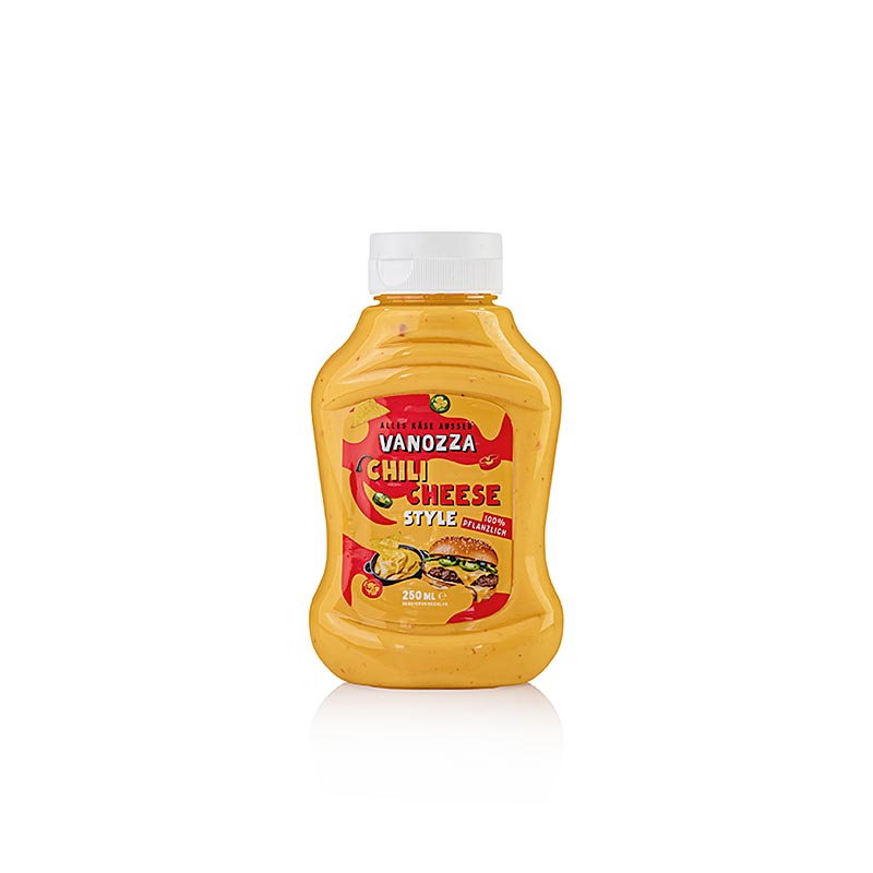 Vanozza Chili Cheese Style, sauce végétalienne au goût de piment et de fromage, 250 ml