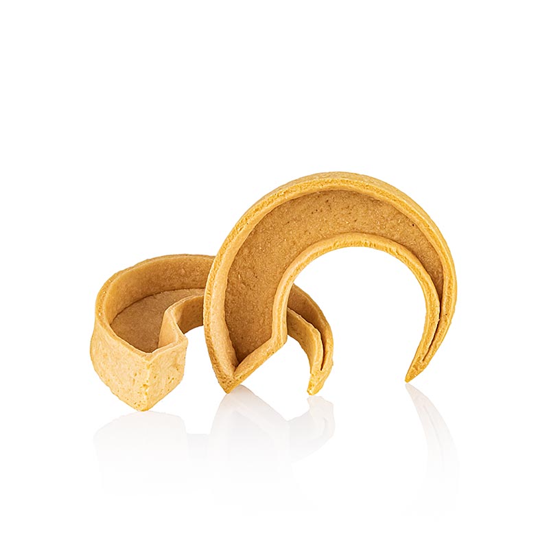 Dessert - Tartelettes C-Tart, en forme de croissant pointu, 91 x 78 x 19 mm, La Rose Noire, 1,152 kg, 48 pièces