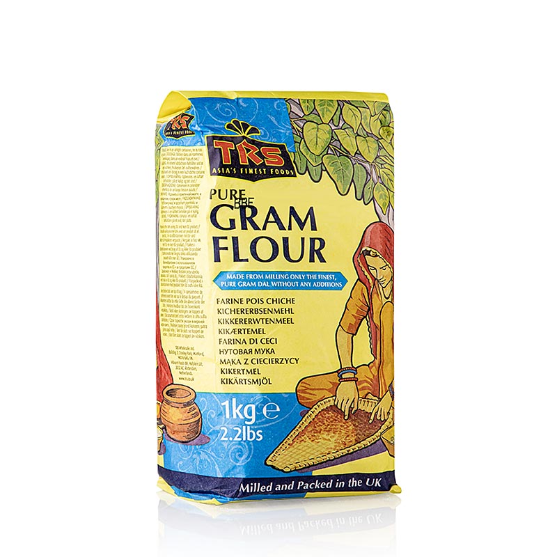 Farine de pois chiches, TRS, 1 kg - Appréciée pour les desserts, les galettes, les falafels et le houmous dans les cuisines indiennes, nord-africaines et sud-européennes