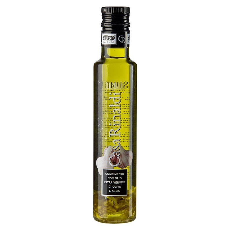 Huile d'olive extra vierge, Casa Rinaldi aromatisée à l'ail, 250 ml Vinaigre & huile | thungourmet