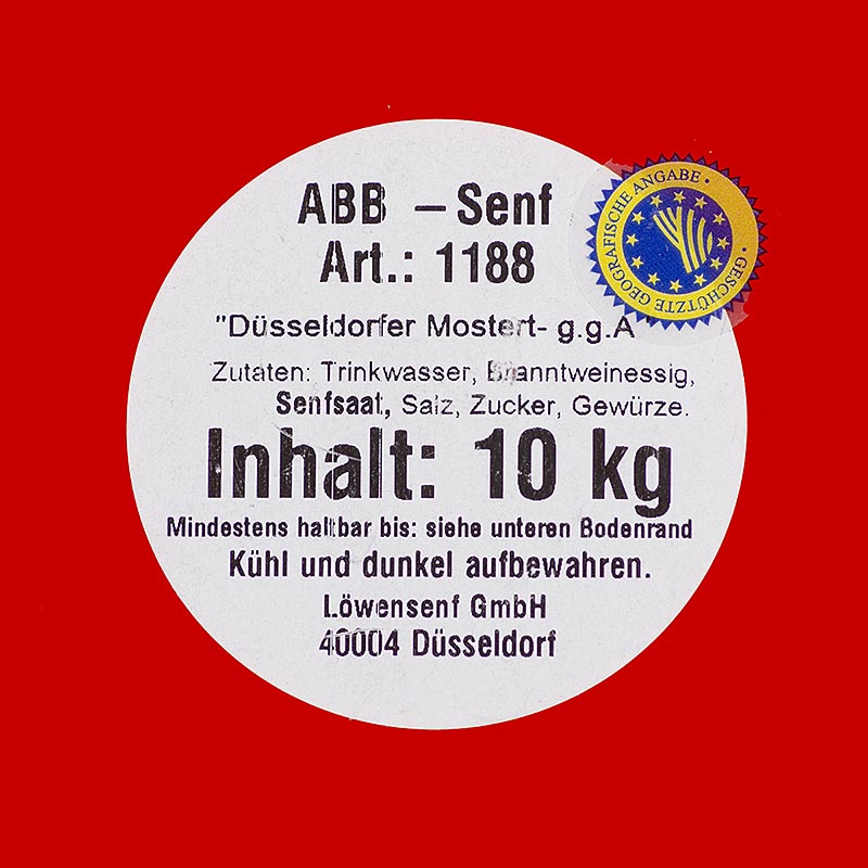 Moutarde ABB de Düsseldorf - L'originale, moyennement forte, IGP, 9,39 l