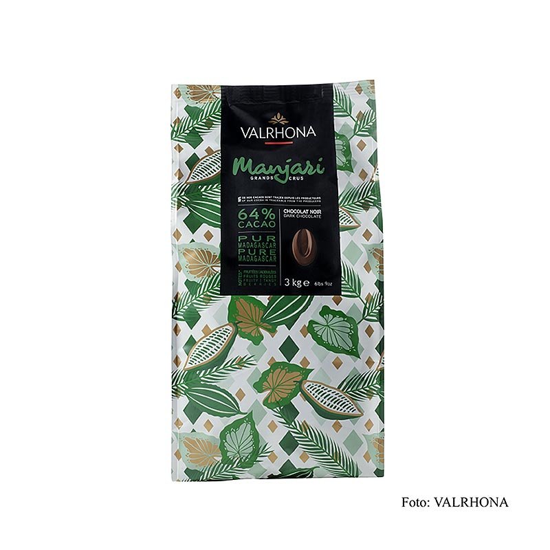 Valrhona Manjari « Grand Cru », couverture noire, callets, 64 % de cacao, Madagascar, 3 kg | Couverture, moules à chocolat, produits chocolatés | thungourmet