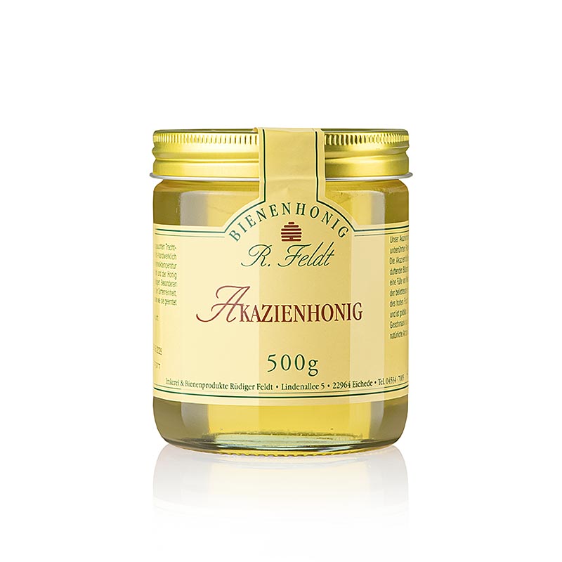 Miel d'acacia, Hongrie, légèrement doré, liquide, délicatement doux, bon pour sucrer, 500 g