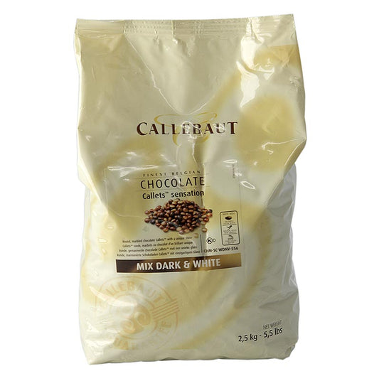 Callets Sensation Marbled, perles de chocolat marbrées, 38,9% de cacao, 2,5 kg