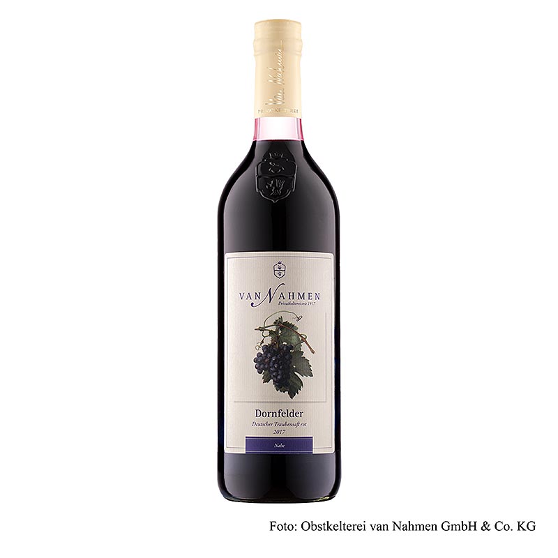 Jus de raisin Dornfelder, rouge, 100% pur jus, van Nahmen, BIO, 750 ml