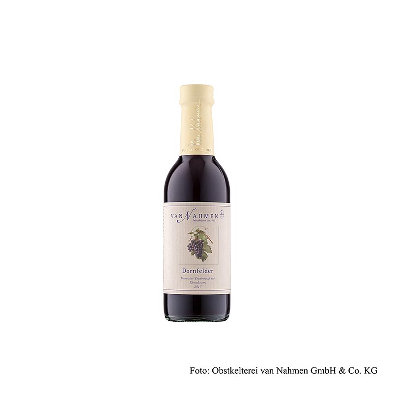 Jus de raisin Dornfelder, rouge, 100% pur jus, van Nahmen, BIO, 250 ml
