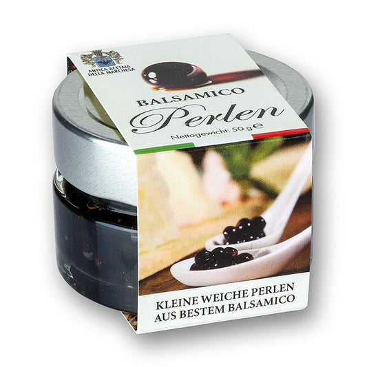 Caviar épicé « Vinaigre balsamique », taille des perles 3 - 5 mm, sphères, Terra del Tuono, 50 g | Caviar, huîtres, poissons et fruits de mer | thungourmet