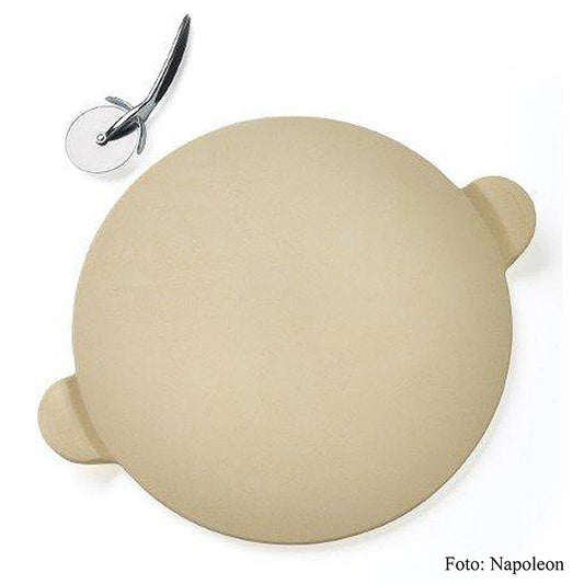 Accessoires de cuisson Napoléon - Pierre à pizza PRO et coupe-pizza, 1 pc - Pierre de haute qualité pour une pizza croustillante avec coupe-pizza pratique
