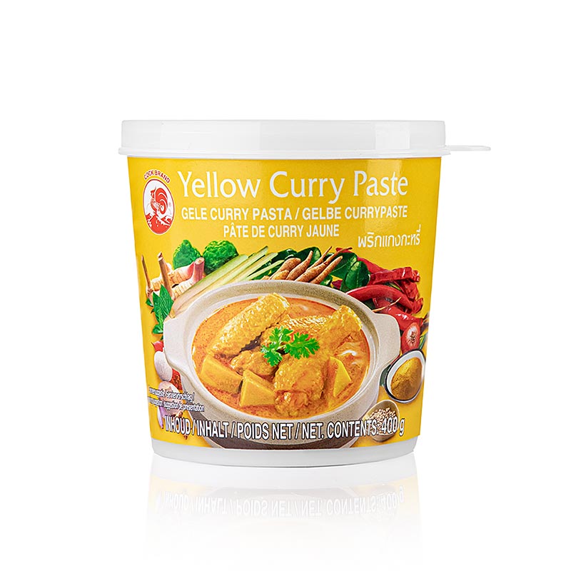 Pâte de curry, jaune, cock brand, 400 g
