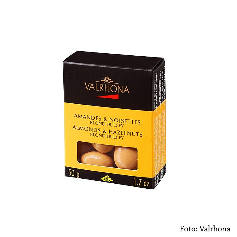 Boules Valrhona Equinoxe - Amandes/Noisettes enrobées de chocolat Dulcey, 50 g | Pâtisseries, chocolats, snacks | thungourmet
