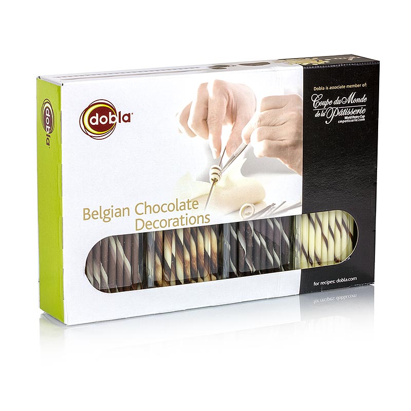 Chocolat - Assortiment de décorations - Sélection 1, 4 cigarillos différents, 360 g, 108 pièces | Couverture, moules à chocolat, produits chocolatés | thungourmet