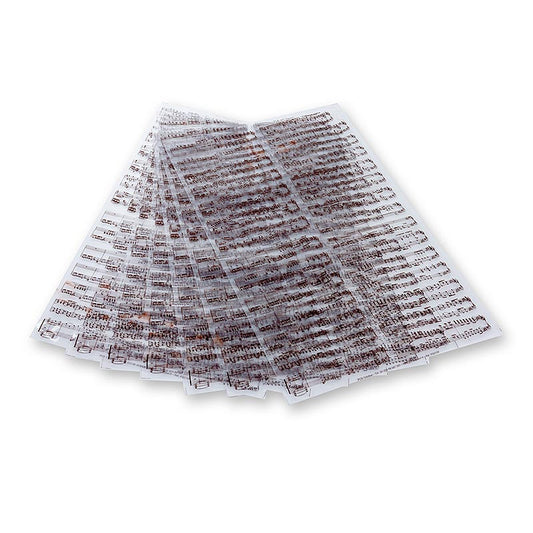 Feuille à décorer "Feuille de notes de musique" pour chocolat, 40x25cm, 17 feuilles