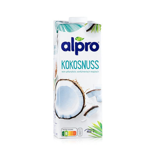 Alpro Coco Drink Original, 1 l - Goût rafraîchissant de noix de coco avec un soupçon de riz, seulement 40 calories par verre et sans sucre ajouté, parfait pour le petit-déjeuner et les plats chauds ou comme boisson rafraîchissante entre les repas.