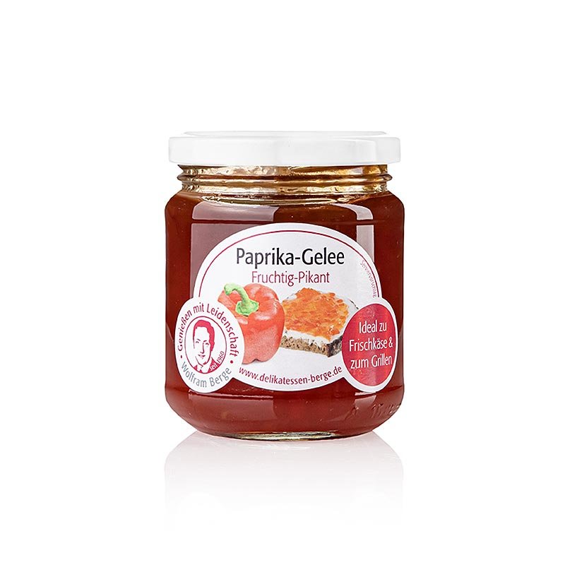 Gelée de poivrons rouges, sucrée-épicée, Wolfram Berge, 225 g | Sauces, soupes, fonds | thungourmet