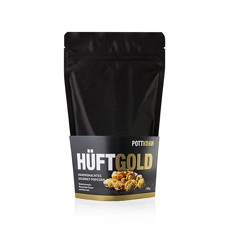 Pottkorn - Hüftgold, pop-corn au caramel beurre, muscovado, sel marin, 150 g | Biscuits, chocolats, snacks | thungourmet