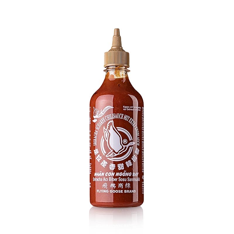 Sauce chili - Sriracha, piquante, à l'ail, bouteille souple, Flying Goose, 455 ml | Cuisine asiatique et ethnique | thungourmet