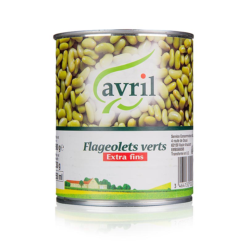 Flageolets, graines de haricots, cuits, 800 g