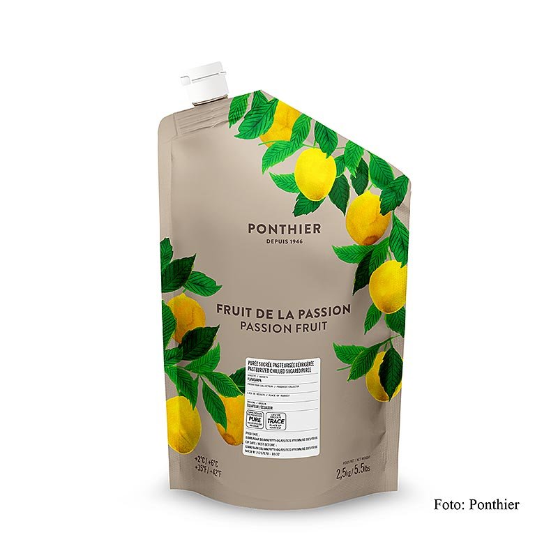 Purée de fruits de la passion Ponthier (maracuja), avec sucre, 2,5 kg, 2,5 kg | Produits à base de fruits, purées, légumes et pousses | thungourmet