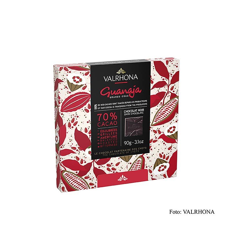 Valrhona Carré Guanaja - Tablettes de chocolat noir, 70 % de cacao, 90 g, 18 x 5 g | Couverture, moules à chocolat, produits chocolatés | thungourmet
