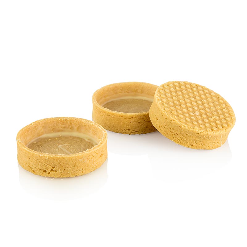 Dessert-Tartelettes Vanille, enrobées, ø 57x16mm h, 1,44 kg, 120 pcs