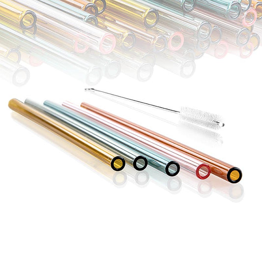 Verre - Pailles, droites et colorées, ø8 mm (paroi de 1,5 mm), 24 cm, 50 pièces | Non alimentaire / Quincaillerie / Accessoires pour barbecue | thungourmet