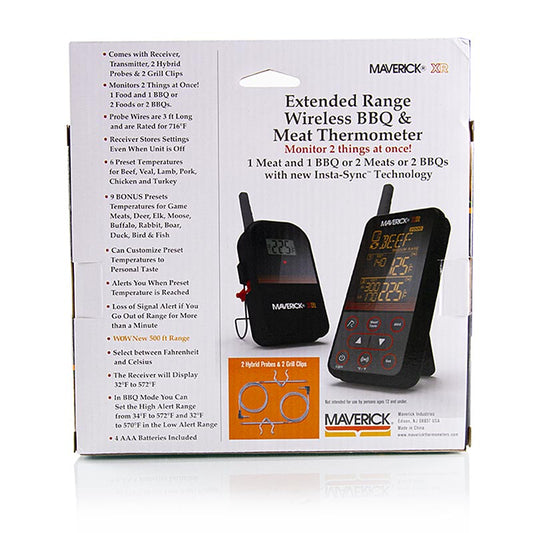Ensemble thermomètre numérique « Wireless BBQ & Meat », XR - 40 (sans fil), Maverick, 1 pièce | Non alimentaire / Quincaillerie / Accessoires pour barbecue | thungourmet