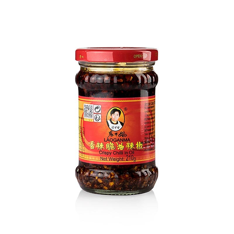 Huile pimentée croustillante - Piment dans l'huile avec des oignons croustillants, Lao Gan Ma, 210 g | Cuisine asiatique et ethnique | thungourmet
