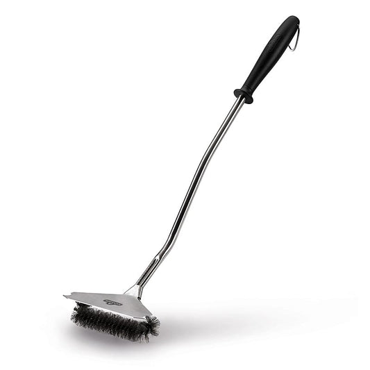 Accessoires pour barbecue Napoléon - Brosse large pour barbecue avec grattoir en poils d'acier inoxydable, pour un nettoyage en profondeur du barbecue, accessoire durable et de qualité, 1 pièce