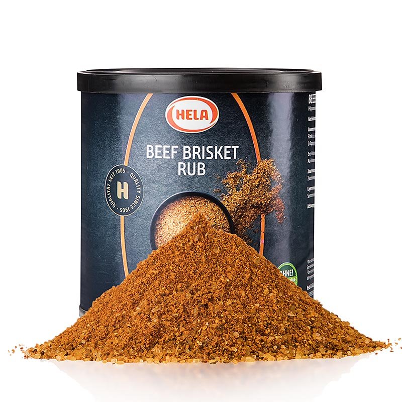 HELA Rub Beef Brisket BBQ, mélange d'épices, piquant, 450 g | Sel, poivre, épices, arômes, légumes secs | thungourmet