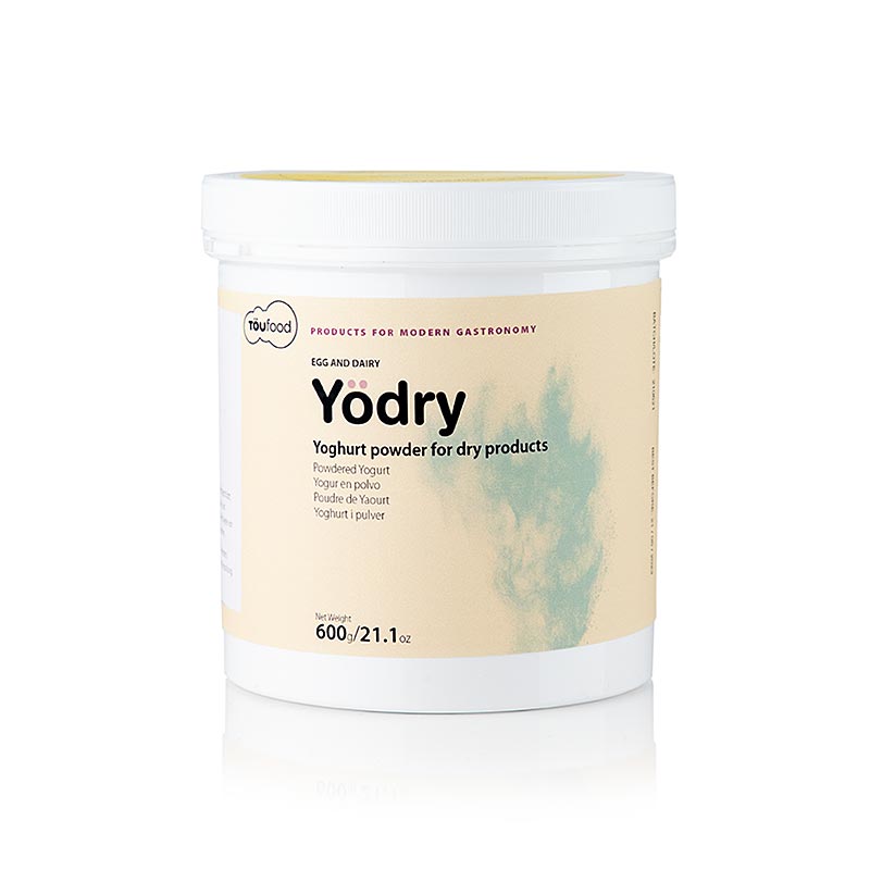 Poudre de yaourt polyvalente de haute qualité TÖUFOOD YÖDRY, 600 g, fabriquée à partir de lait frais avec des cultures de yaourt vivantes, idéale pour les yaourts, les dips, les vinaigrettes et les smoothies Sachet refermable de 600 grammes pour des possibilités culinaires infinies