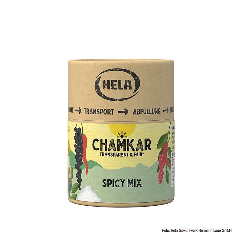 HELA Chamkar - Mélange épicé, sel épicé, 115 g | Sel, poivre, épices, arômes, légumes secs | thungourmet