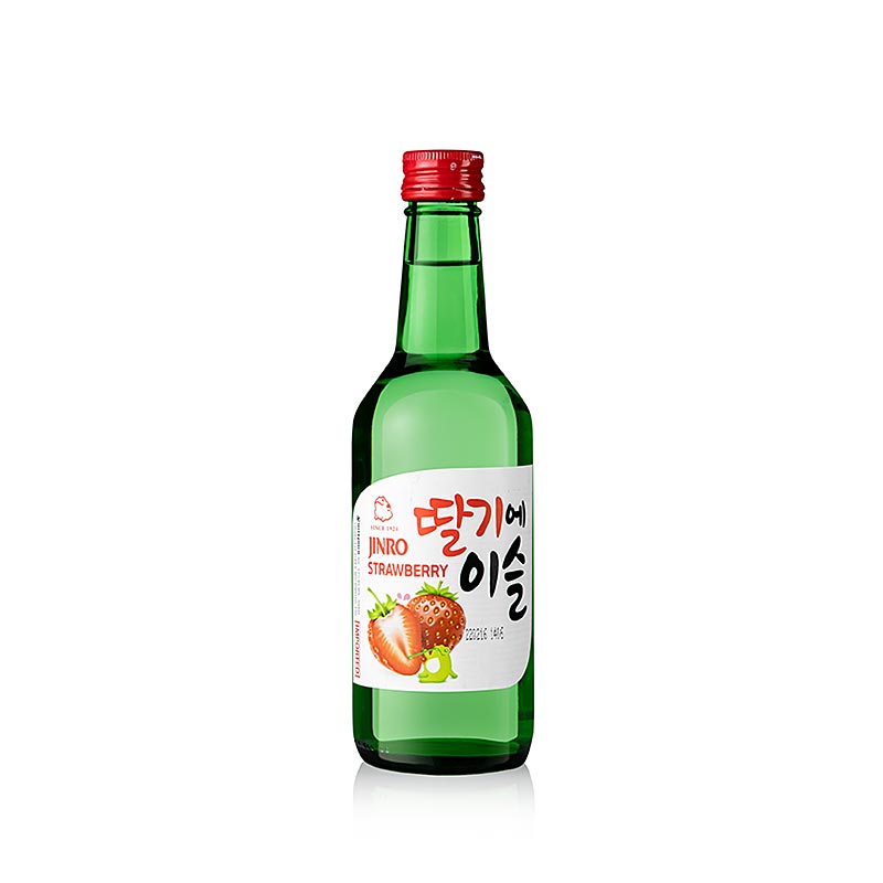 Soju Strawberry (fraise), eau-de-vie coréenne, 13% vol, Jinro, 360 ml