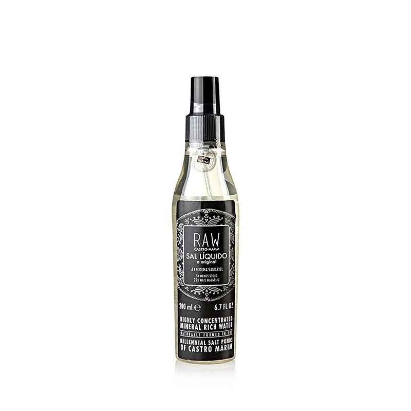 « Sal Liquido », eau minérale riche en sels minéraux (spray salé), spray, RAW, 200 ml | Sel, poivre, épices, arômes, légumes secs | thungourmet