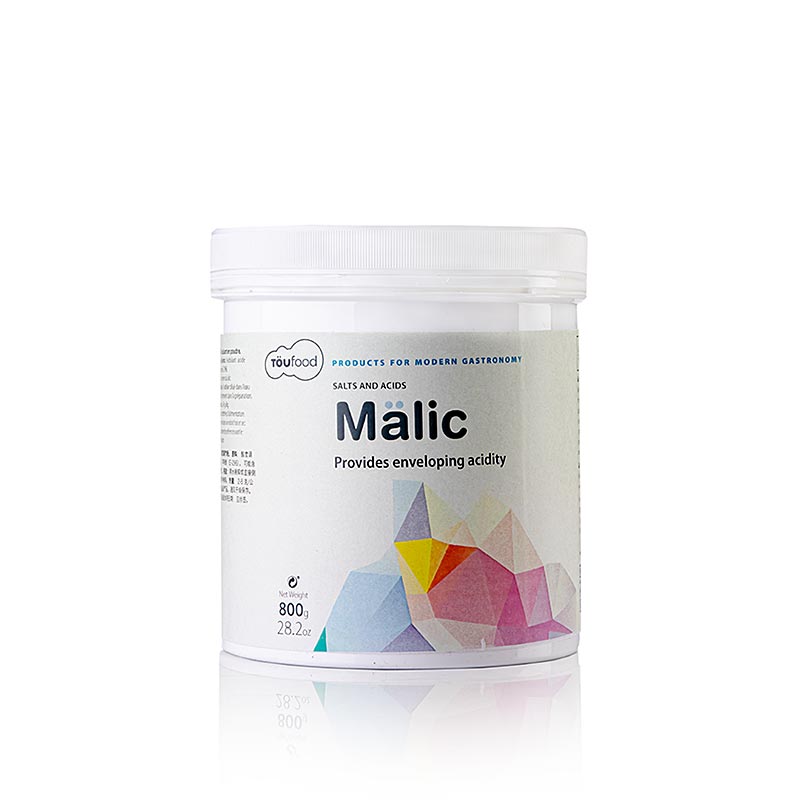 Grand emballage de MALÏC Acide malique / Texturant TÖUFOOD, 800 g de produit
