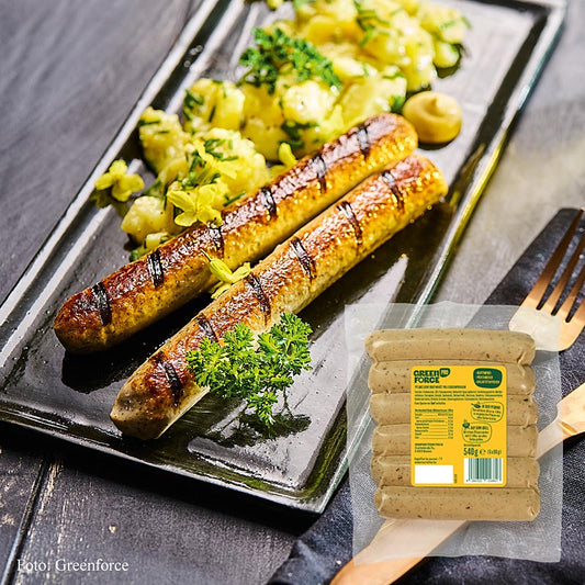 Saucisse végétalienne Greenforce à base de protéines de pois, fraîche, 540 g, 6 x 90 g | Veggi Food et substituts de viande végétaliens | thungourmet