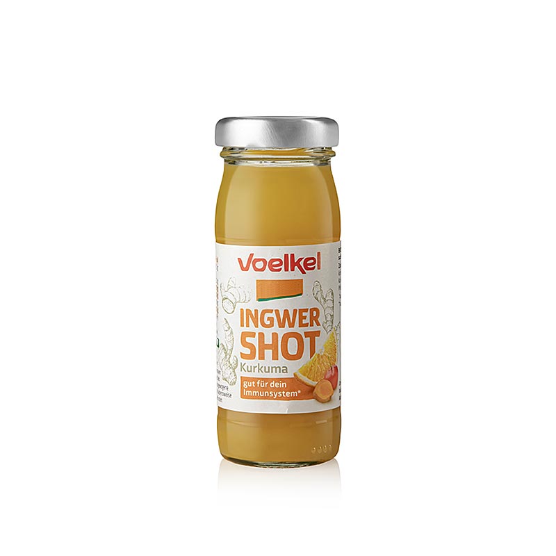 Shot de gingembre & curcuma de Voelkel, 95 ml, Bio, Vegan, avec des ingrédients naturels