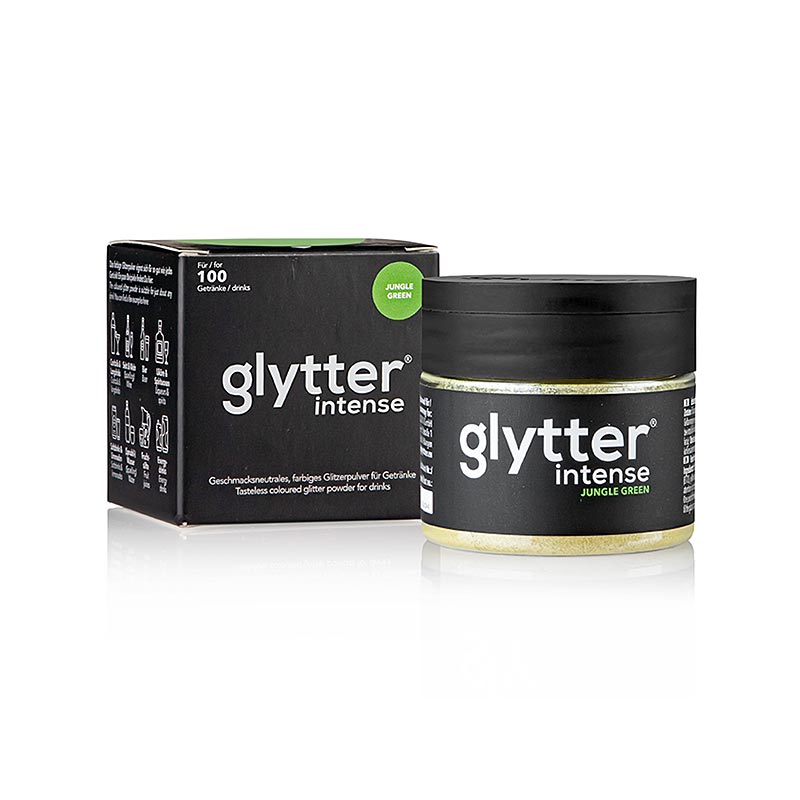 glytter « intense Jungle Green », poudre scintillante alimentaire, (verte), 10 g | Additifs alimentaires | thungourmet