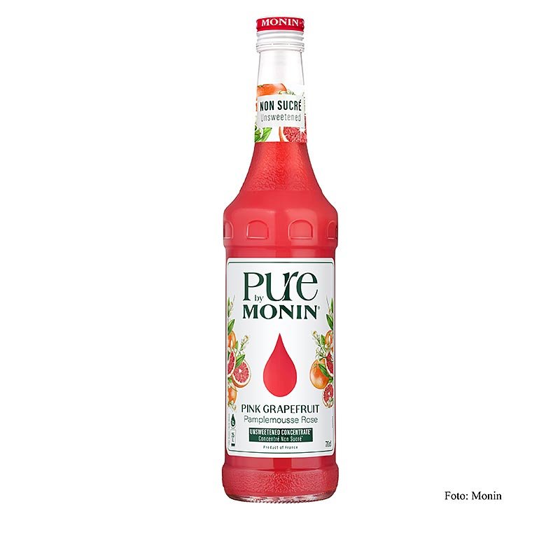 Monin PURE Pink Grapefruit non sucré, concentré 1:25, 700 ml | Pâtisserie, dessert, sirop | thungourmet