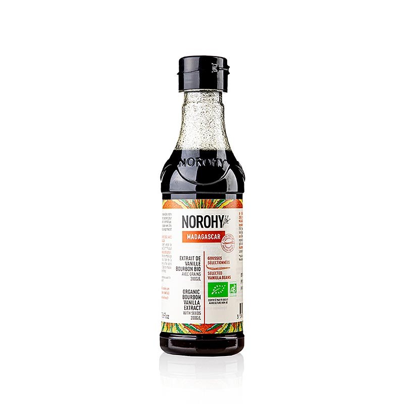 Norohy - Extrait de vanille de Madagascar, avec graines, BIO, 225 ml | Pâtisserie, dessert, sirop | thungourmet