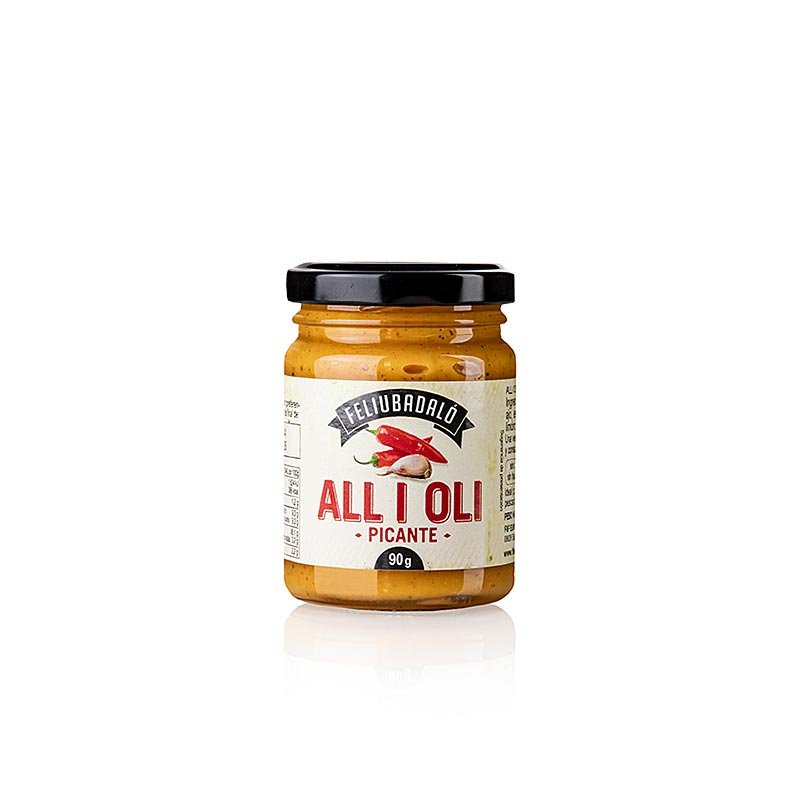 Allioli Salsa Creme picante, crème d'ail piquante, rouge, 90 g | Sauces, soupes, fonds | thungourmet