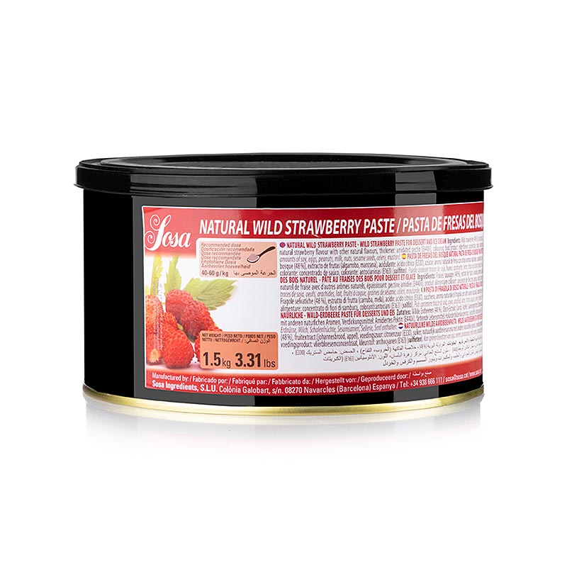 SOSA Natural Pâte de fraises des bois, 1,5 kg
