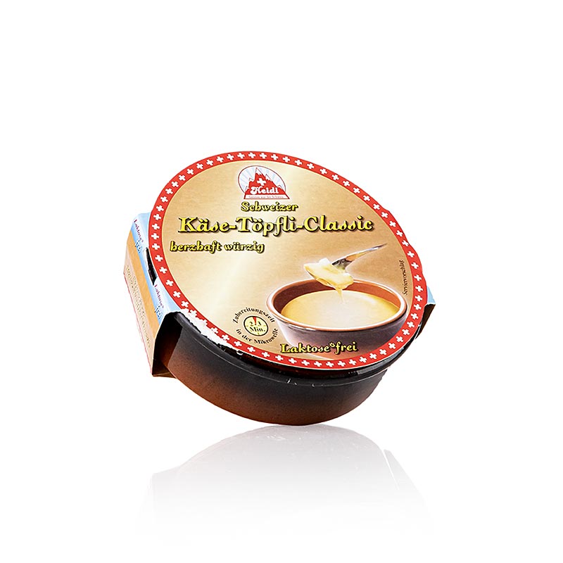 Marmite de fromage suisse Classic, préparation pour fondue au fromage, dans un petit pot en terre cuite, 200 g