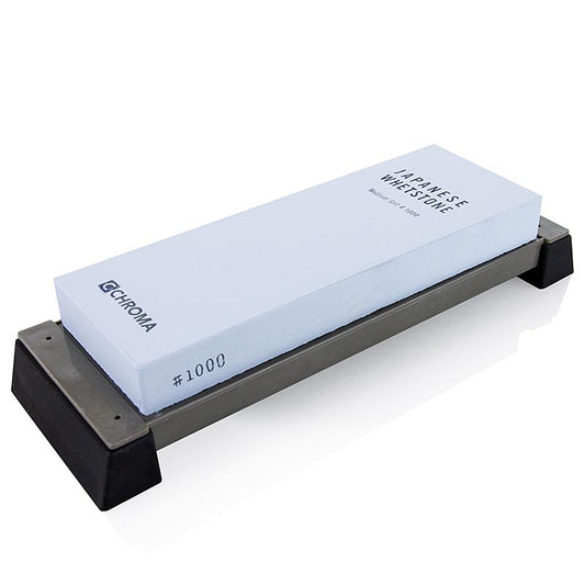 German: Chroma ST-1000, grana 1000, con supporto, 210x75x23mm, 1 pz - Pietra professionale per l'affilatura precisa di coltelli e lame