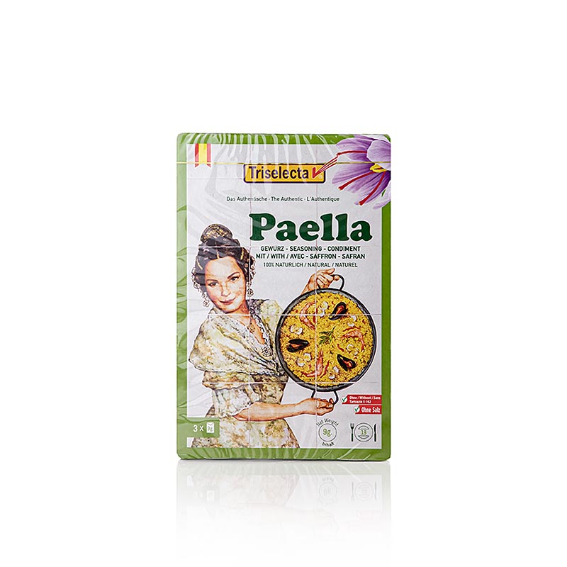 Condimento per paella, con vero zafferano, 3x3g, 9 g