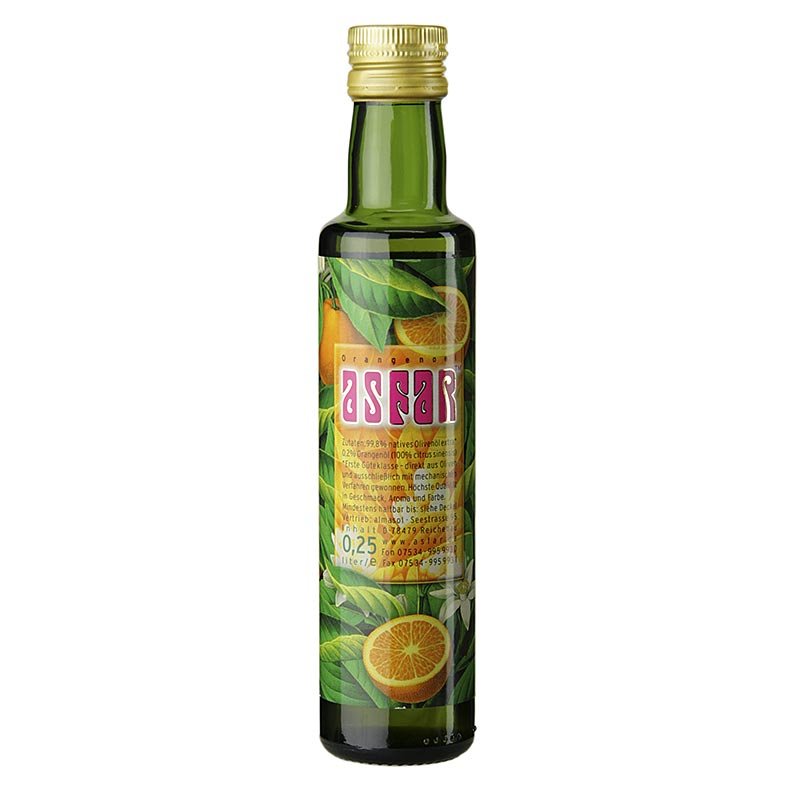 Olio d'oliva con olio d'arancia, Spagna, Asfar, 250 ml Aceto e olio | thungourmet