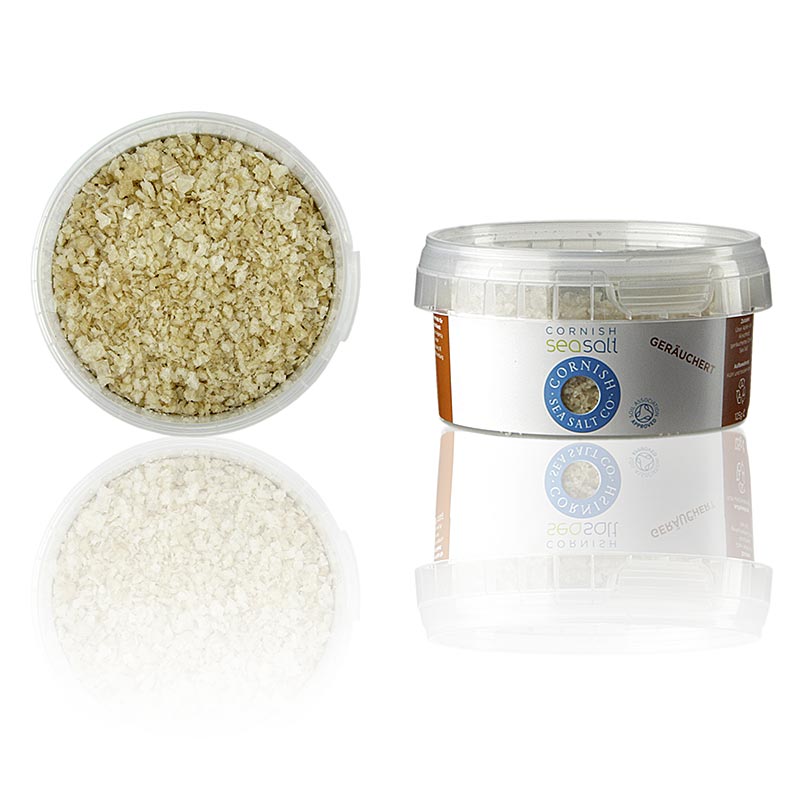 Sale marino della Cornovaglia, fiocchi di sale marino affumicato della Cornovaglia/Inghilterra, 125 g